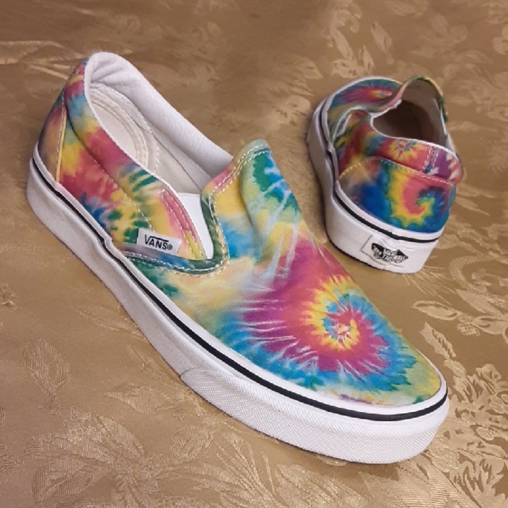 VANS  Multicolor Tie-Dye Slip-On Sneakers Women's 7.0 Men's 5.5